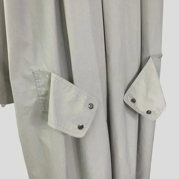 Time Collection Lightweight Pleated Long Trench Coat Women Size 8 Tan Oversized - Picture 10 of 16